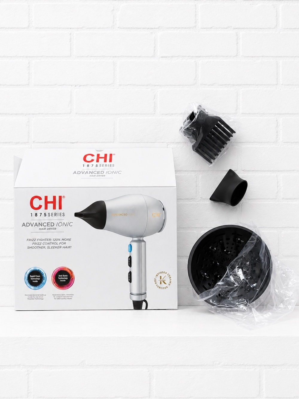 CHI 1875 Series Advanced Ionic Hair Dryer - attachments only